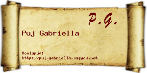 Puj Gabriella névjegykártya
